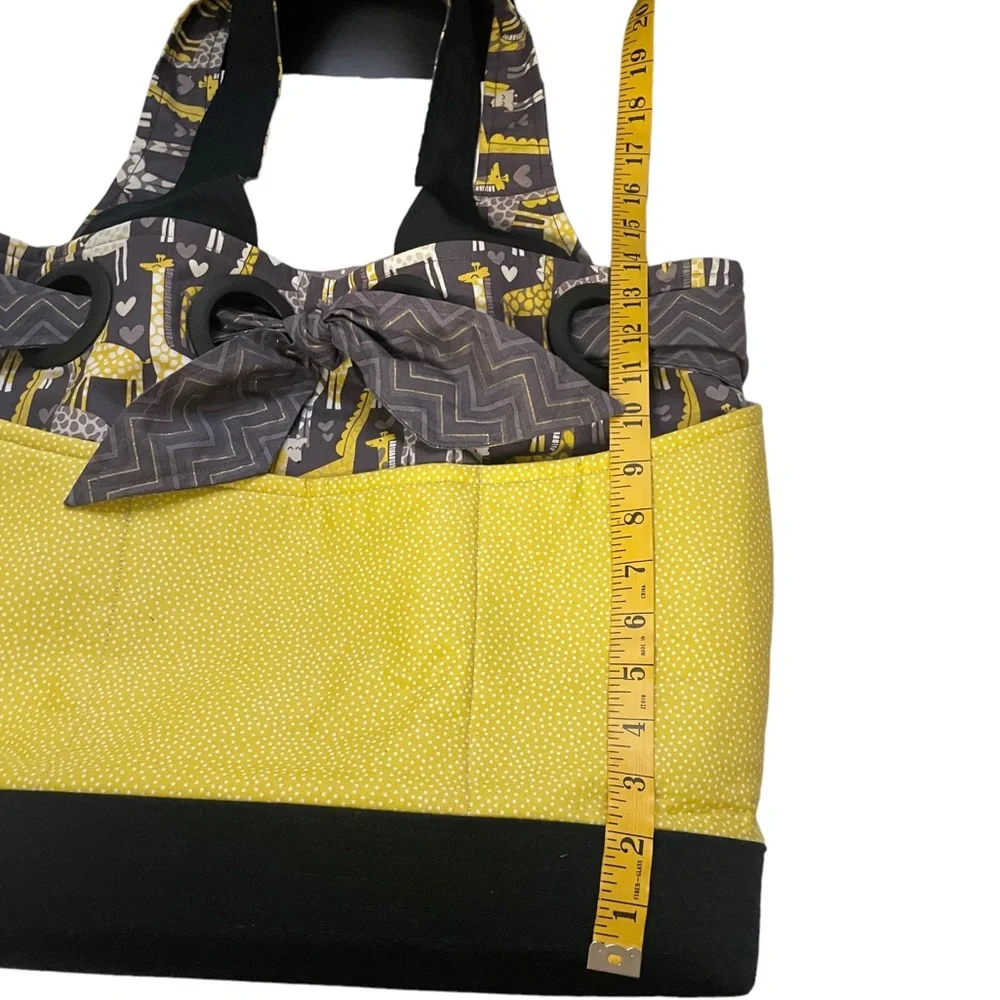 NEW Giraffe Print Dipper Bag Tote, Unique, Handmade, Pockets, Quilted